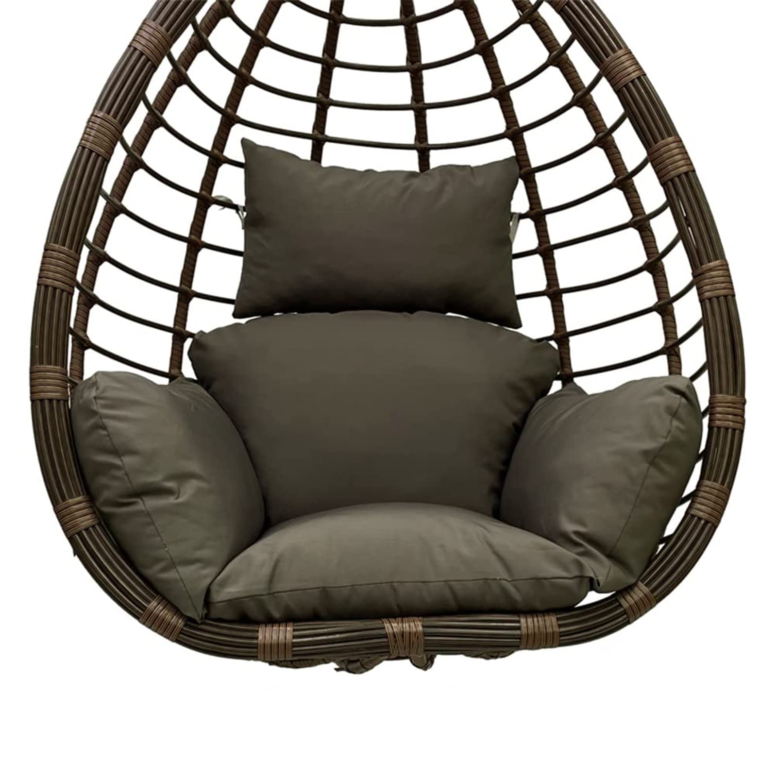 CojíN para Colgar En Forma De Huevo, CojíN De RatáN, Almohadillas para Silla De Hamaca De Huevo Colgante Gruesa, Tapete Suave para Camas Colgantes Cestas Sillas (Size:66X45CM,Color:Dark Gray)