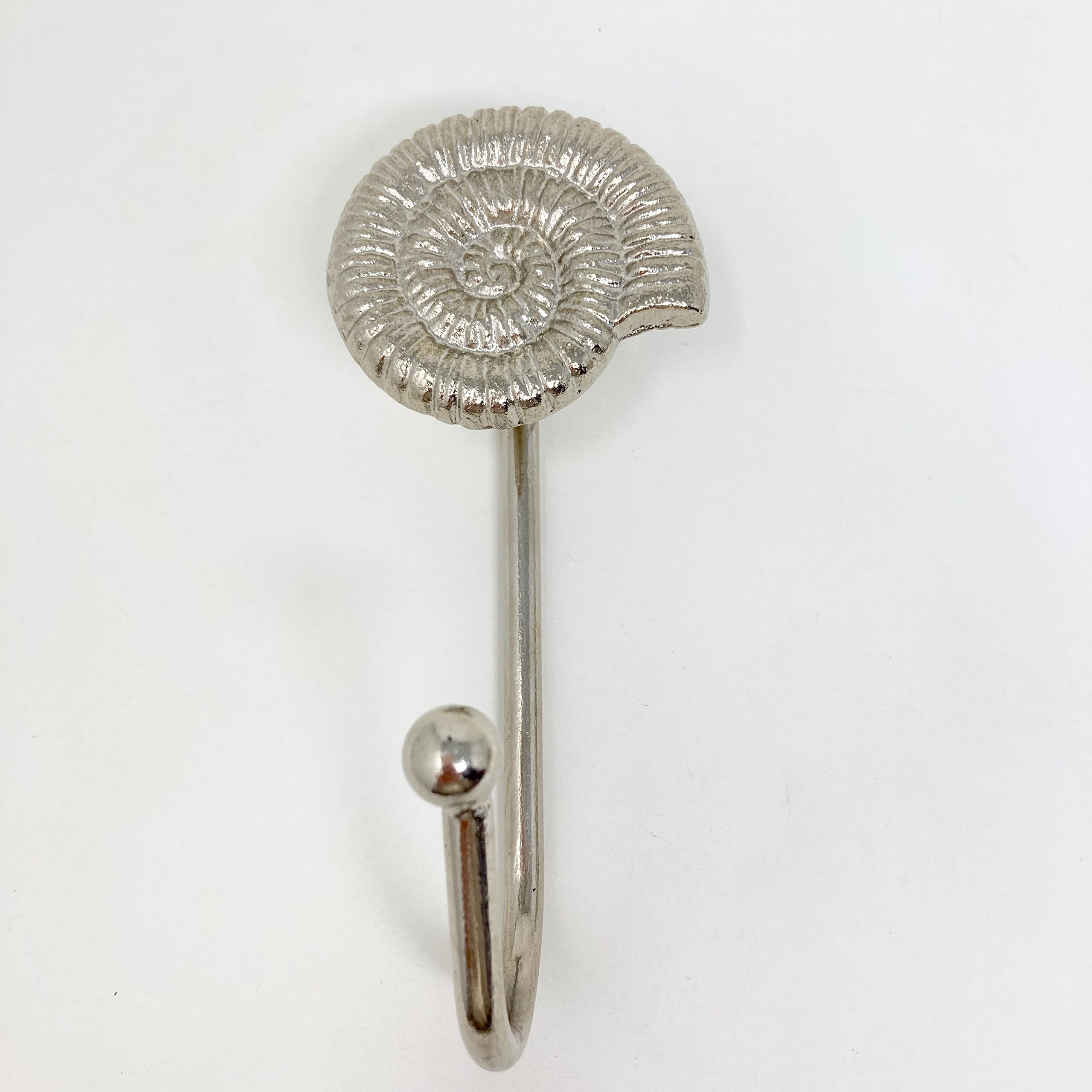Knobs By Blossom Silver Sea-Life Marine Nautical Hooks (6. Large Shell)