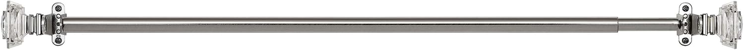ACHIM Home Furnishings, Crystal, Innovative Decorative Room Darkening Wrap Around Rod & Finial-Brighton, 48" up to 86", Inch Extends Inch (INRBRT4806)