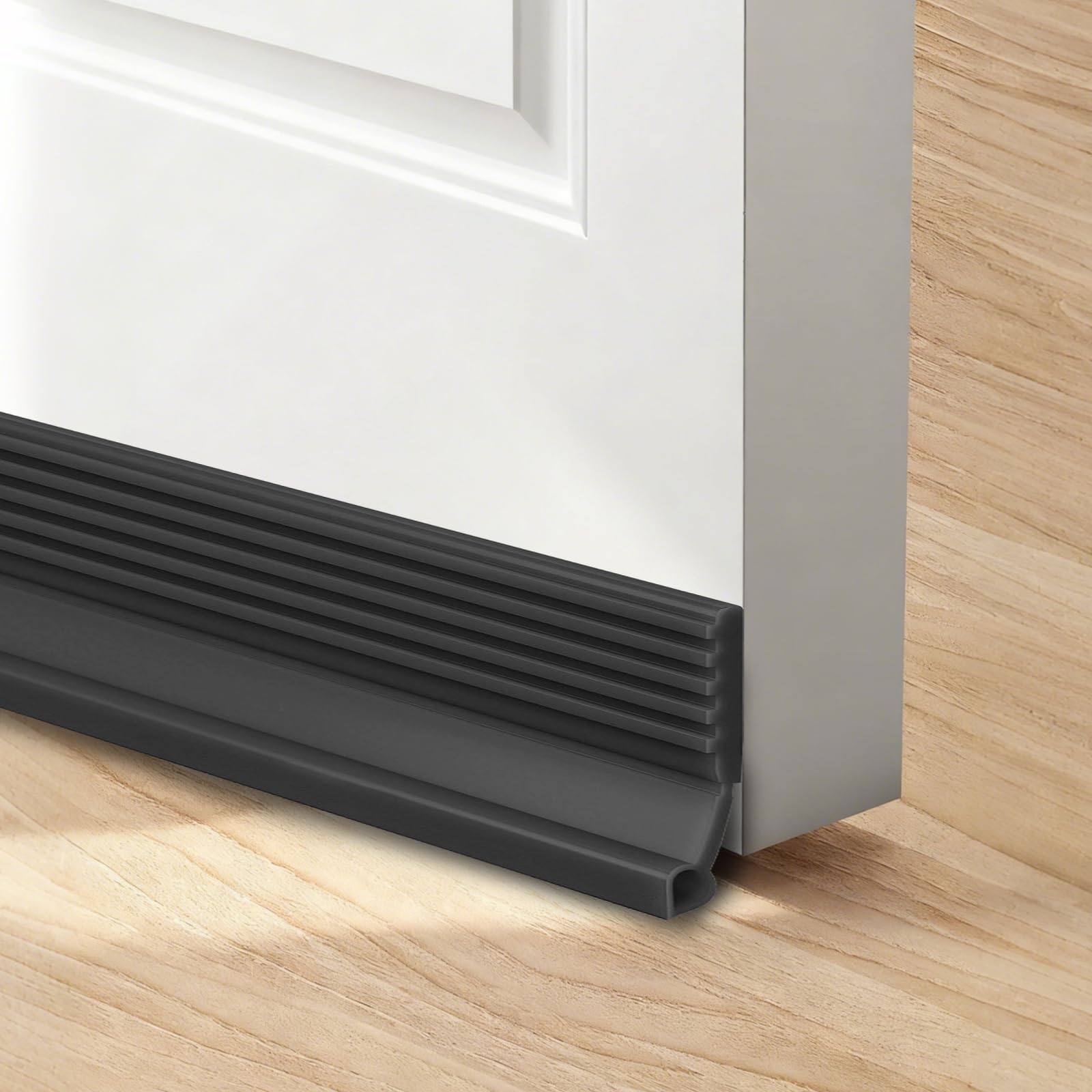 Aartner Large Gap Door Draft Stopper,39"/1M Draft Excluder for Doors, Self Adhesive Draught Widened phylum Sweep for Bottom of Subkingdom,Guard Against Drafts, Dust, Noise (Gray, 1 * 1m) — image 1