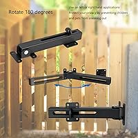 Vista 3 de Cerradura de puerta abatible con orificio para candado, cerradura de cerrojo de puerta de seguridad, cerradura de puerta de granero, pestillo