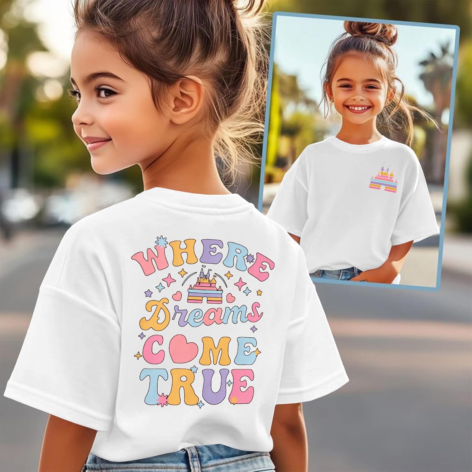 BOUTIKOME Magic Kingdom Shirts for Girls Where Dreams Come True T-Shirt Kid Castle Graphic Tees Magical Fairy Tale Gift Tops - Image 2