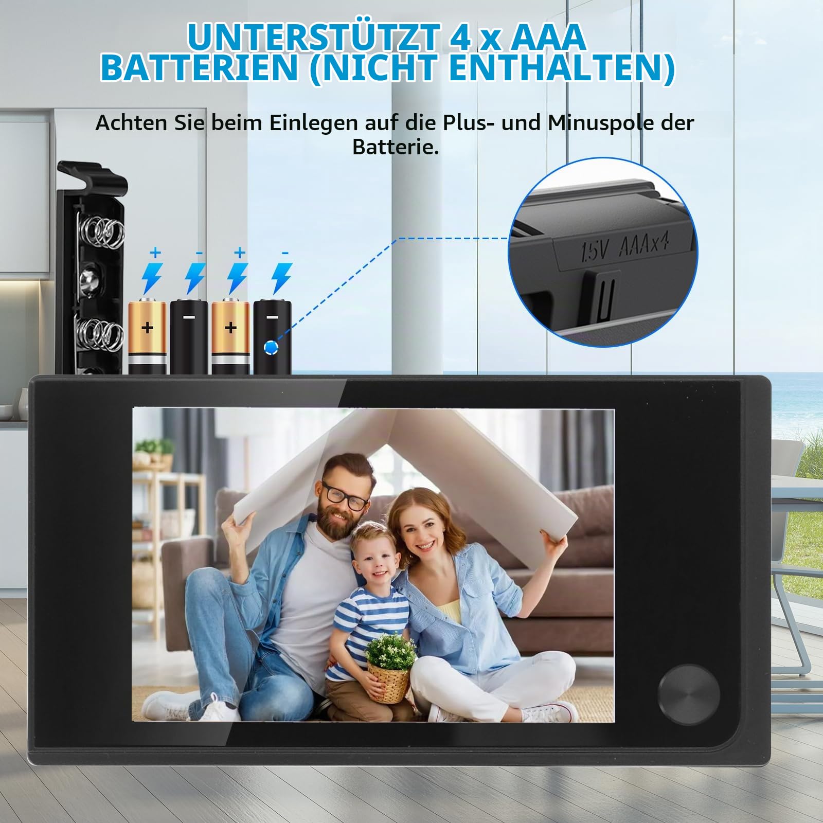 Nikou Digitaler Türspion Kamera, 3,5-Zoll-LCD Elektronische Guckloch-Kamera, 1MP 120-Grad Türklingel Türspion Katzenaugenloch 24 Stunden Überwachung, Ohne Nachtsicht, für Türdicke von 35-100mm