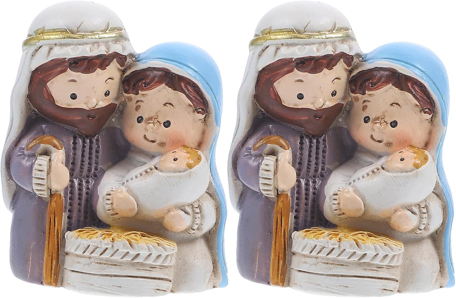 Abaodam 6 Pcs Scene Figurines Mini Nativity Tabletop Scenes Desktop Ornament St Anthony Statues Anthony Figure Religious Ornament Holy Family Nativity Scene Baby Jesus Resin Ornaments