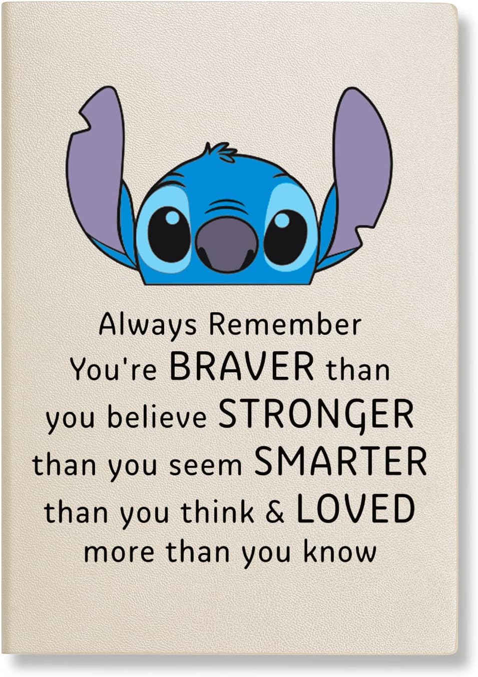 Stitch Lover Gifts Always Remember You’re Braver Than You Believe Leather Notebook Stitch Fans Gifts Movies Lover Gift Birthday Gifts for Women Family Friends (Always Remember)