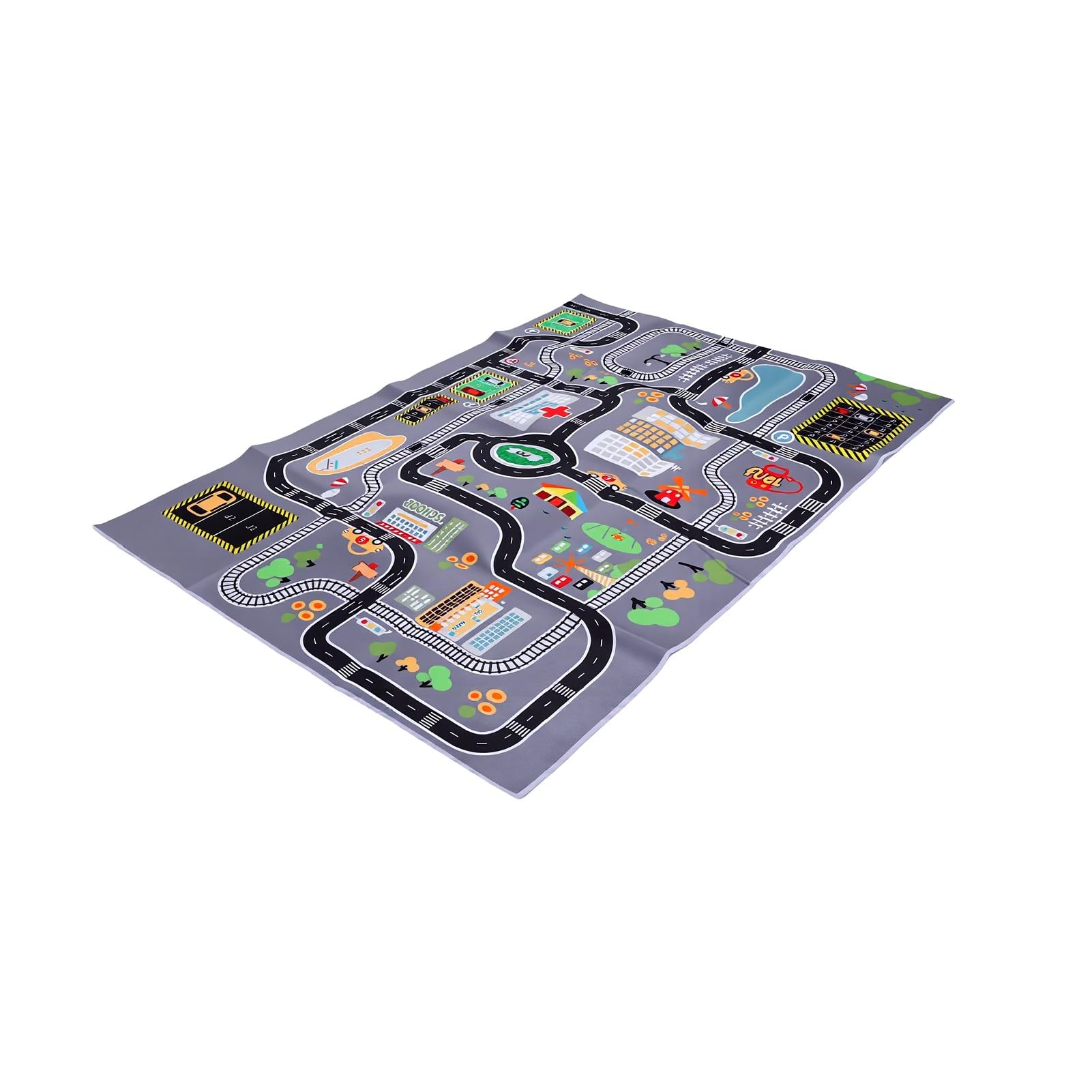 Tapis éducatif City Road Tapis de Jeu en Velours Doux pour Enfants 55,12 X 78,74 Pouces Aire de Jeu Intérieure (Style 3)