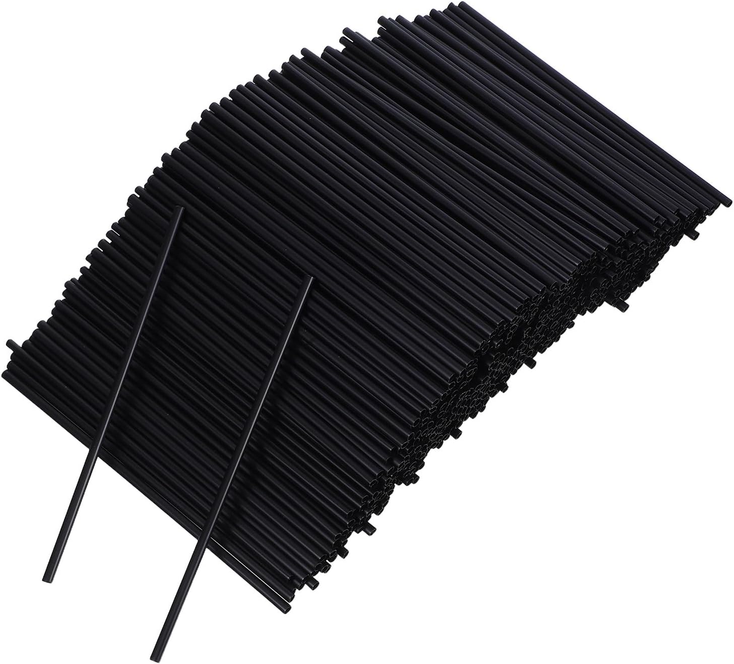 1000pcs Black Plastic Stir Straws 13cm Disposable Straight Coffee and Cocktail Drinking Straws for Bars, Parties, and Coffee Shops