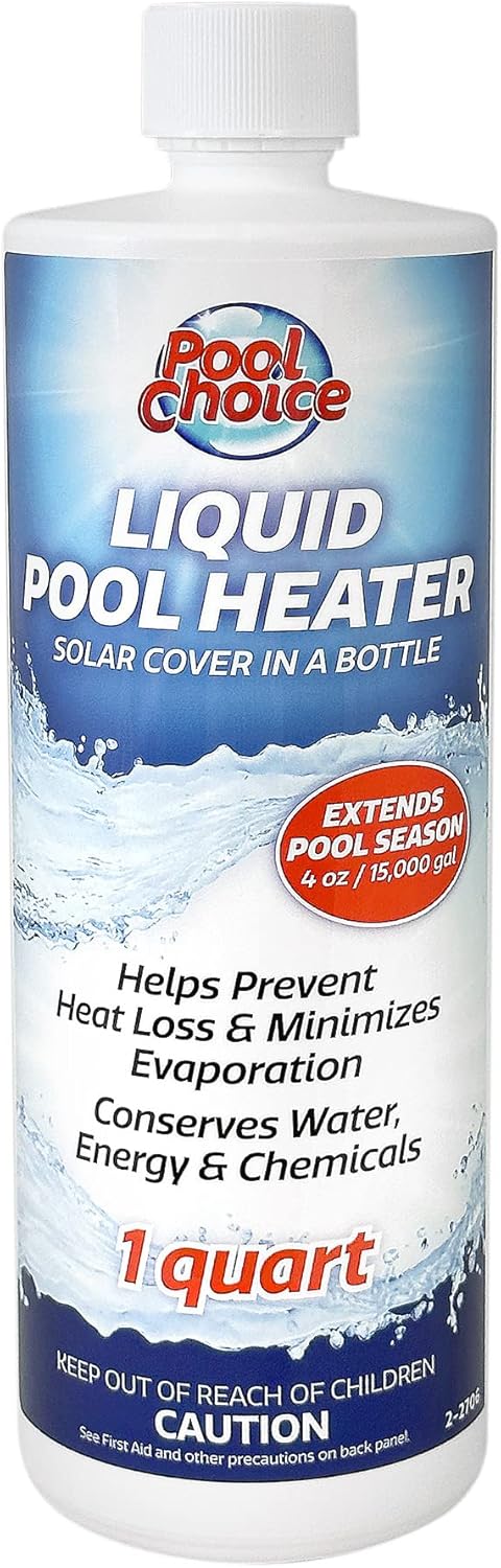 SpaChoice 1-Quart 2-Pack Premium Liquid Pool Heater Solar Cover in a Bottle, Liquid Solar Blanket for Pool, Made in USA