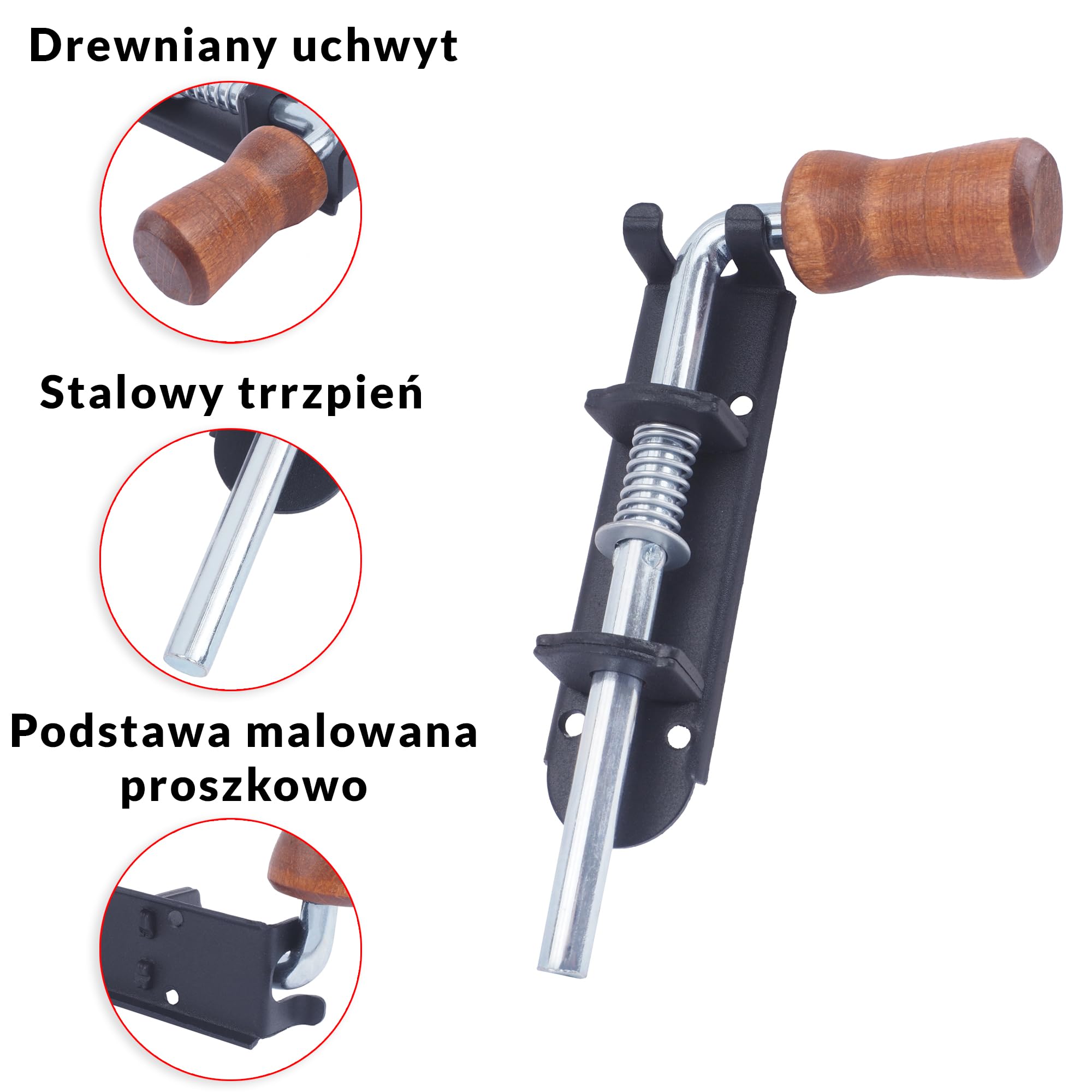 Verrou De Portail Noir Plus épais Pour Portails En Bois, Verrou