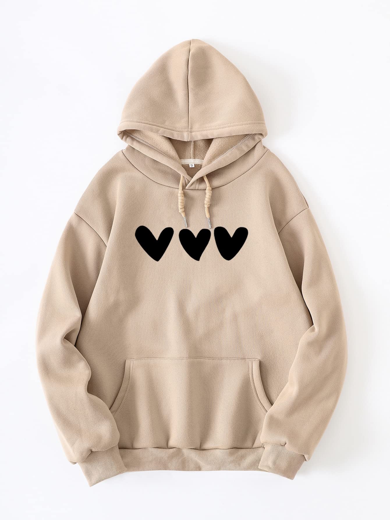 Sweat à capuche dames kaki en taille XL ample avec poches