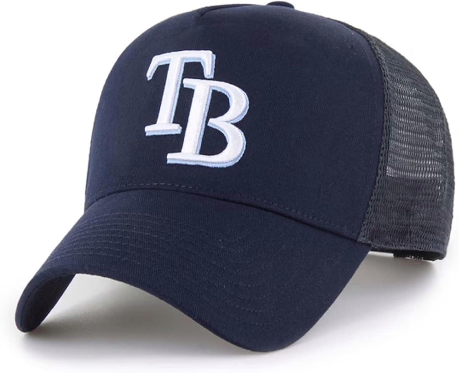 Officially Licensed Tampa Bay Baseball Navy Blue Classic Mesh Trucker Hat Primary Home Team Logo Adjustable Structured Snapback Sports Ball Cap