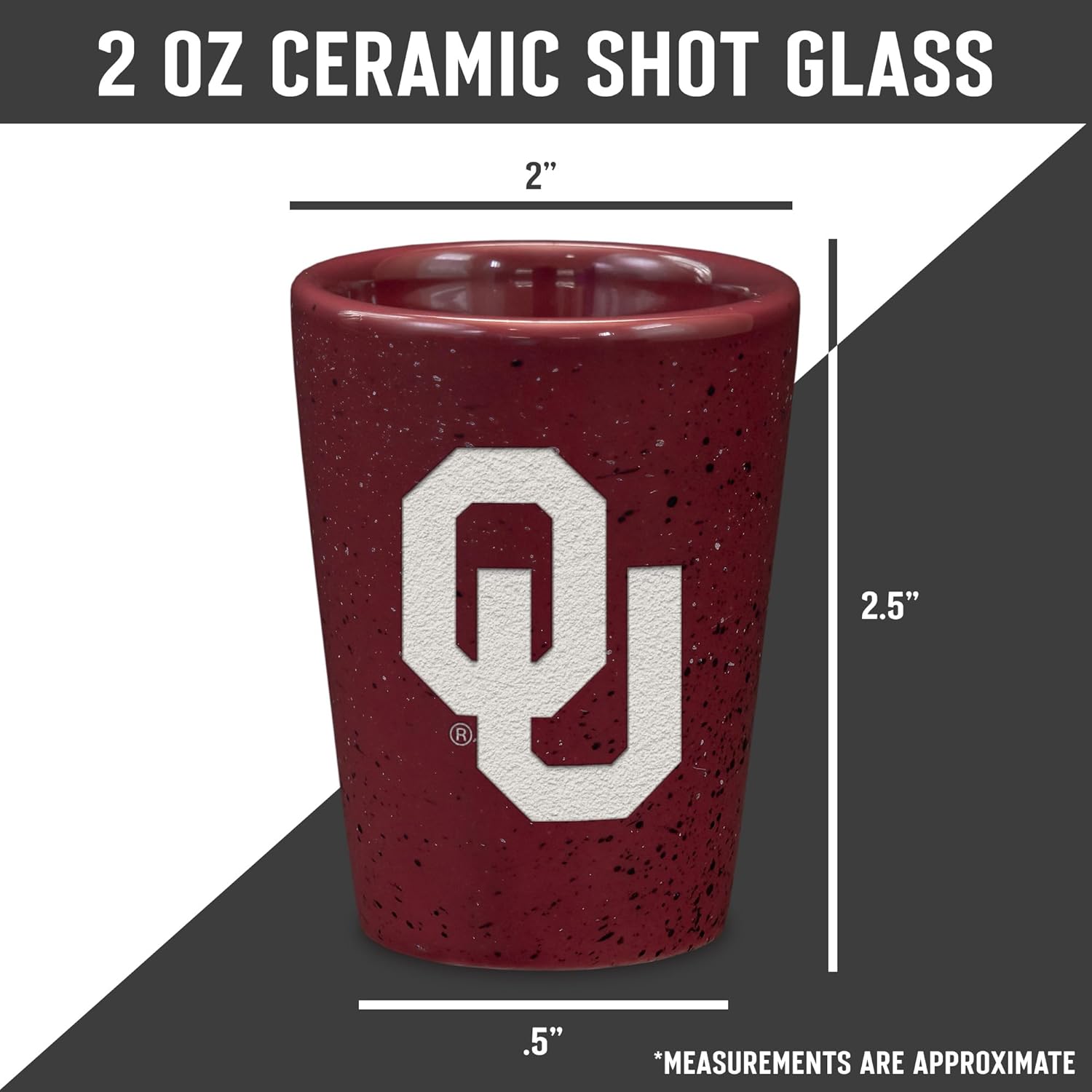 Rico Industries NCAA Primary OR Wordmark Logo 2oz Ceramic Shot Glass for Fans, Laser Engraved In Team Color Single Shot Glass - Image 5