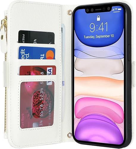 Miniatura 3 de Jaorty for iPhone 11 Case Wallet with Crossbody Lanyard for Women & Men,Purse Phone Case with Card Holder,Protective PU Leather Zipper Case for