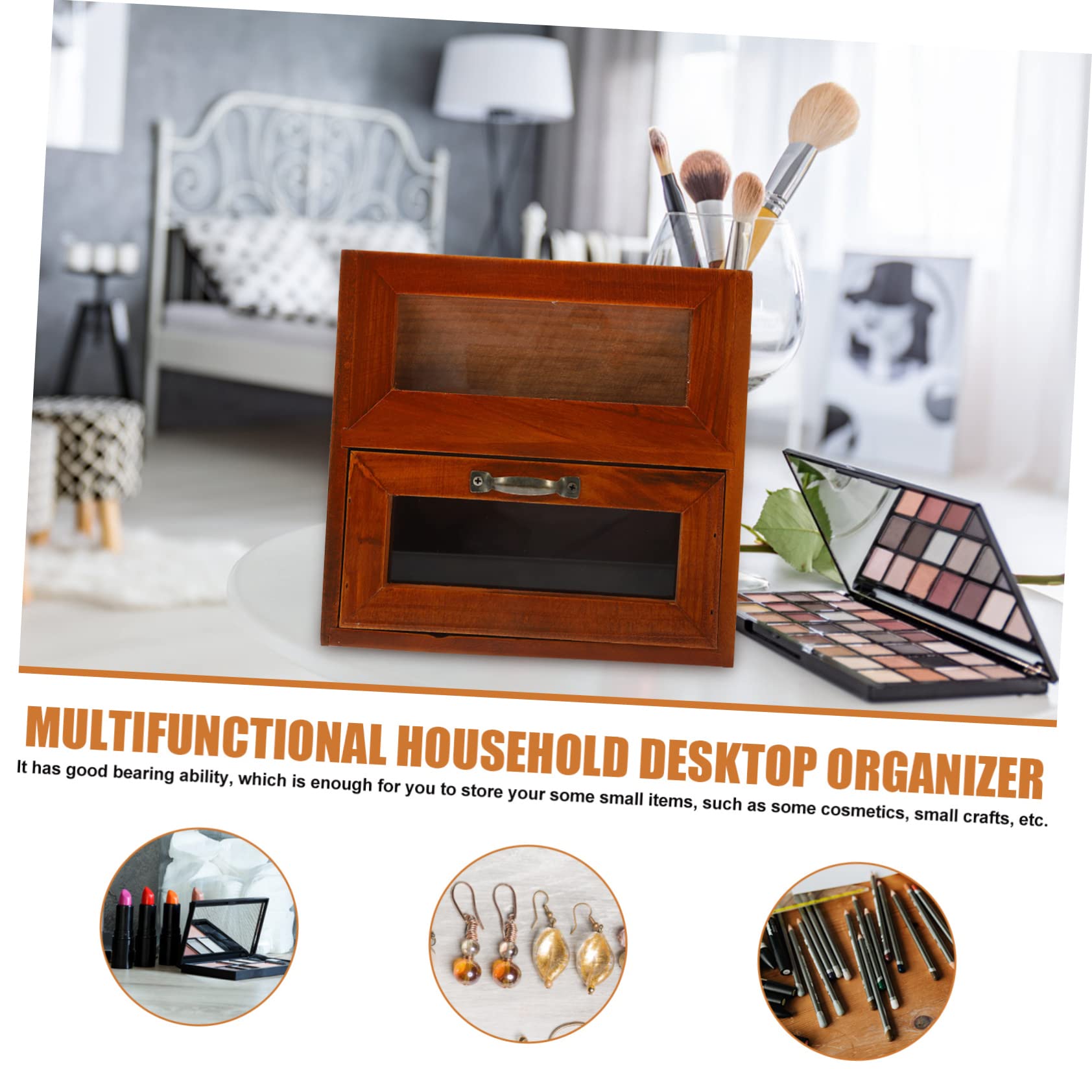 Cabilock Organisateur De Bureau Vintage Armoire De Rangement Support Pour Articles Et Papeterie Pour Maison