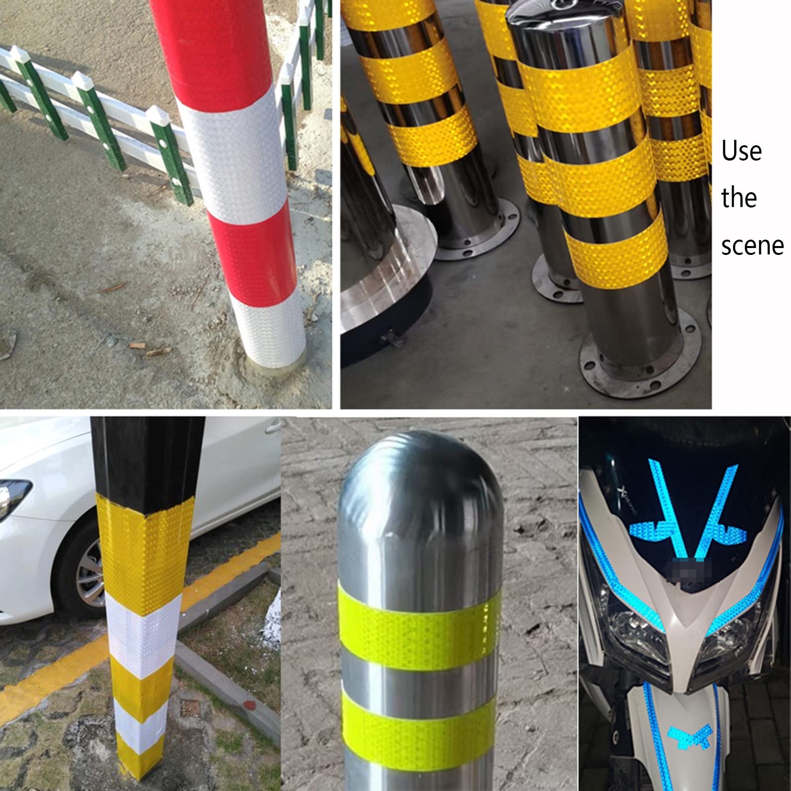 YIDAX Cinta Reflectante, Cinta De Advertencia De Peligro, 50M x 7cm Cinta De Seguridad Impermeable para Remolques, Camiones, Automóviles, Cinta De Marcado