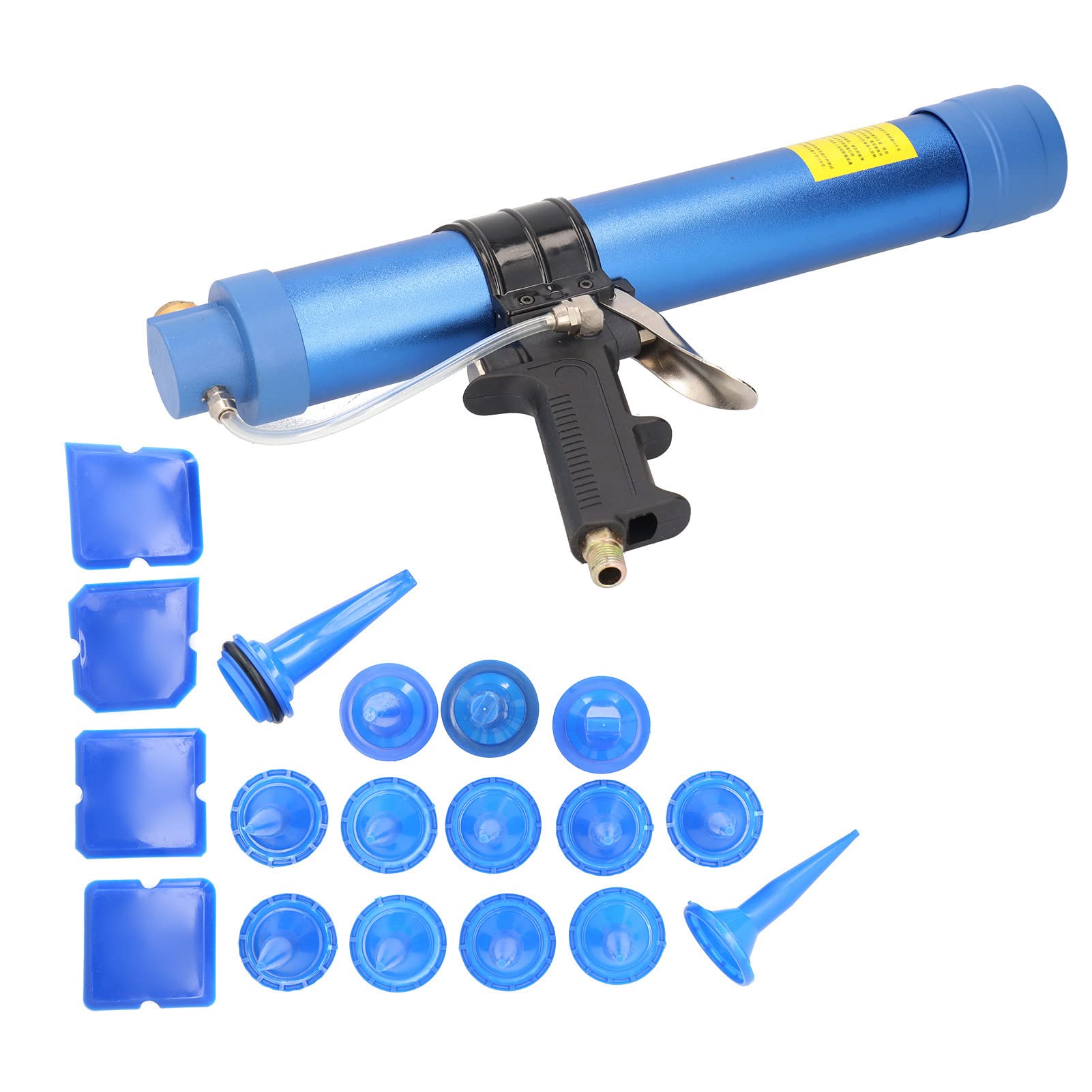 Pneumatyczny Pistolet do Klejenia Szkła, Pistolet do Uszczelniania Aluminium 500 Ml 6 Barów z Szybkim Wylotem, Równomiernym Wyjściem, ergonomiczną konstrukcją Uszczelniania Okien
