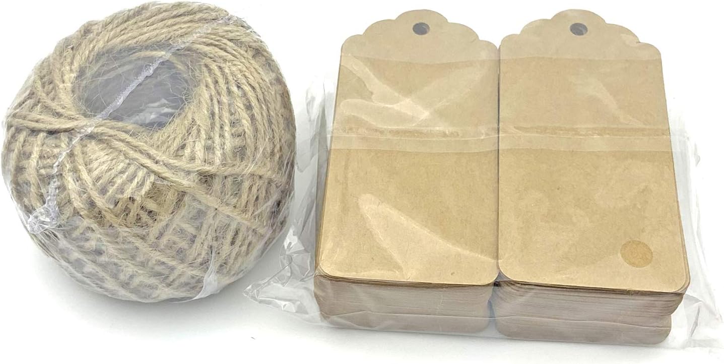 Gift Wrap Tags,100pcs Blue Craft Hang Tags, Blank Marking Tags with String: Health & Personal Care