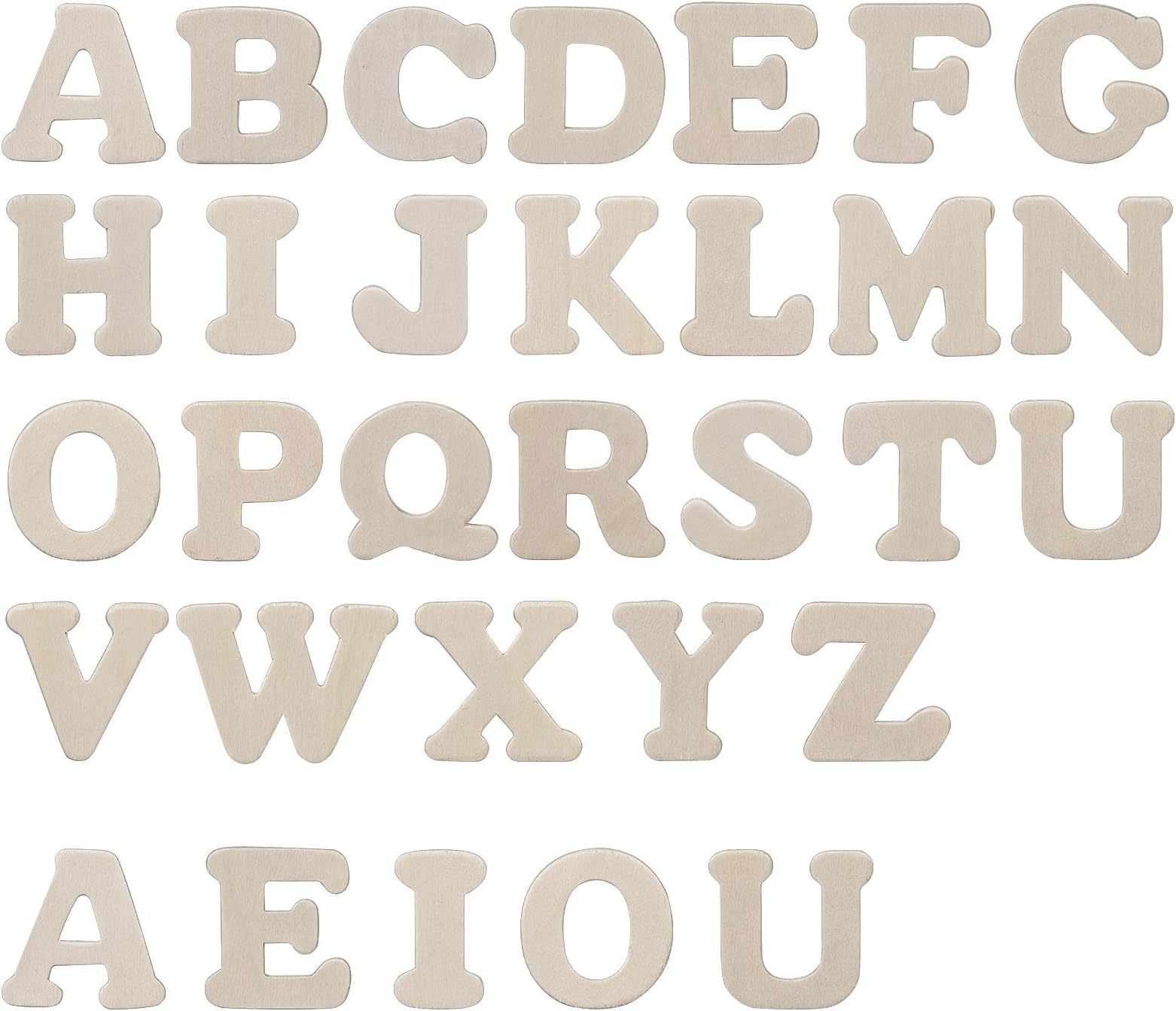 Kang&Chang Wooden Letters,Wooden Alphabet Letters,Unfinished Wood Letters for Crafts,DIY,Decoration,1.75 Inch,114 pcs