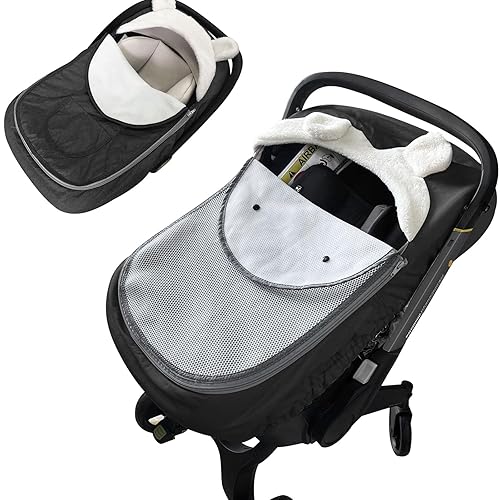 Funda de asiento de automóvil para bebés, 2 en 1, cubierta de cochecito para clima frío, toldo para bebé recién nacido, uso al aire libre, con