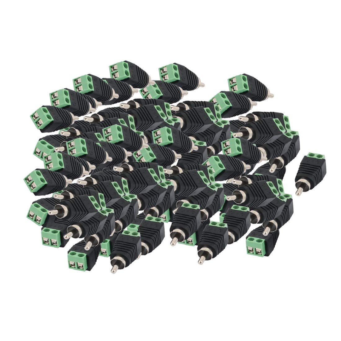 100 szt.Złącze śrubowe koncentryczne Cat5 Cat6 do złącza męskiego Jack Audio Video RCA(100 Stück Schraubanschluss Koaxial Cat5 Cat6 zu Audio Video Cinch-Klinkenstecker
