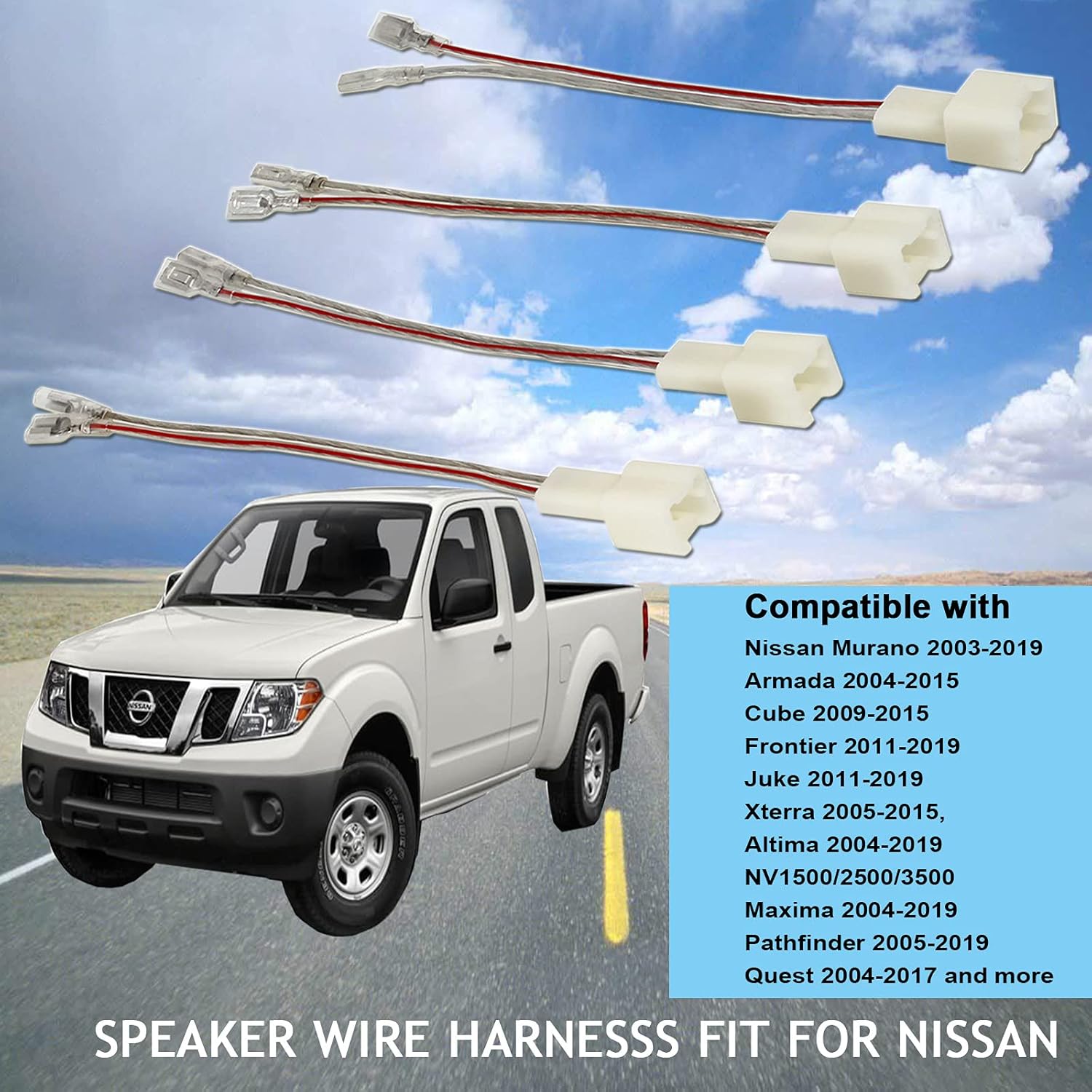 RED WOLF Car Door Speaker Wiring Harness Adapter to Connector Aftermarket Speaker Compatible with Nissan 2004-2019, Infiniti 2006-2018 Model 4PCS : Electronics