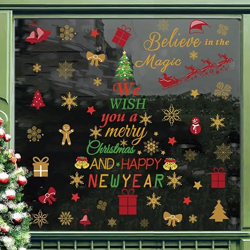 Miniatura 2 de Calcomanías de pared con citas de Feliz Navidad, calcomanías de vinilo para decoración de pared, calcomanías de ventana de Navidad, calcomanías para