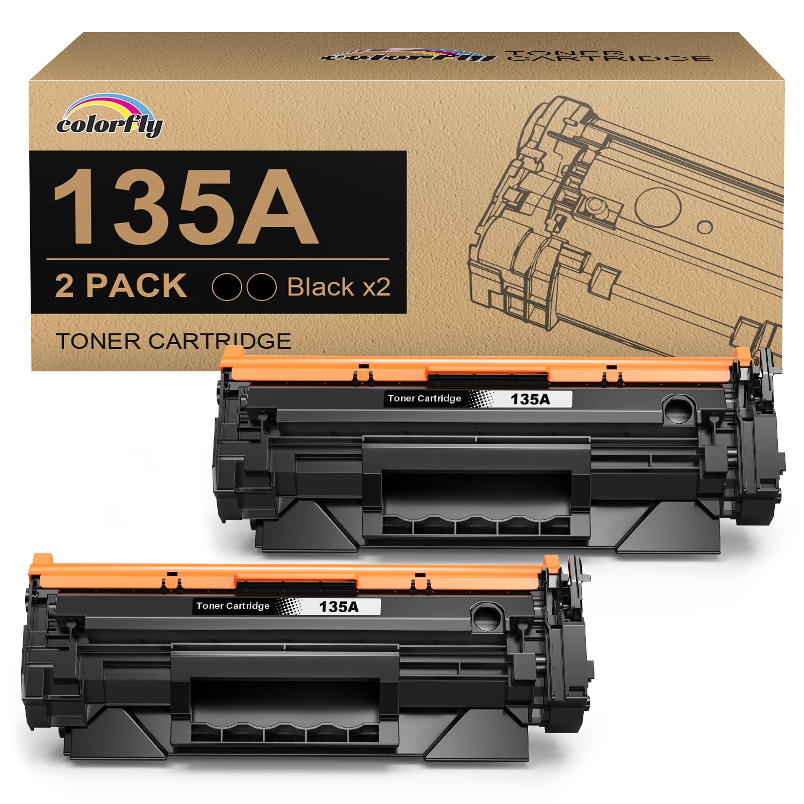 135A W1350A (con Chip) Compatibili per Toner 135A 135X W1350A W1350X Compatible per Toner HP LaserJet m234sdwe per HP Laserjet MFP m234sdw m234dw m234sdn( Nero 2-Pack )