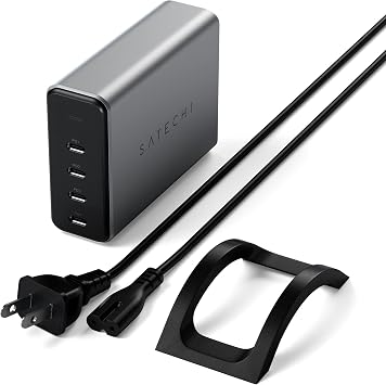 Satechi 165W 4-Port USB-C GaN Charging Station, for Laptops, Tablets | For laptops, tablets, and phones, compatible with MacBook Air/Pro/Neo, iPad Air/Pro, iPhone 17, Galaxy S25, Windows