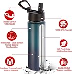 Volhoply 24oz Insulated Water Bottle with Straw Bulk 3 Pack,Metal Wide Mouth Water Bottles with Handle Keep Cold,Reusable Double Wall Flask,Powder Coated Sport Bottle for Holder(Assorted,3 Count)