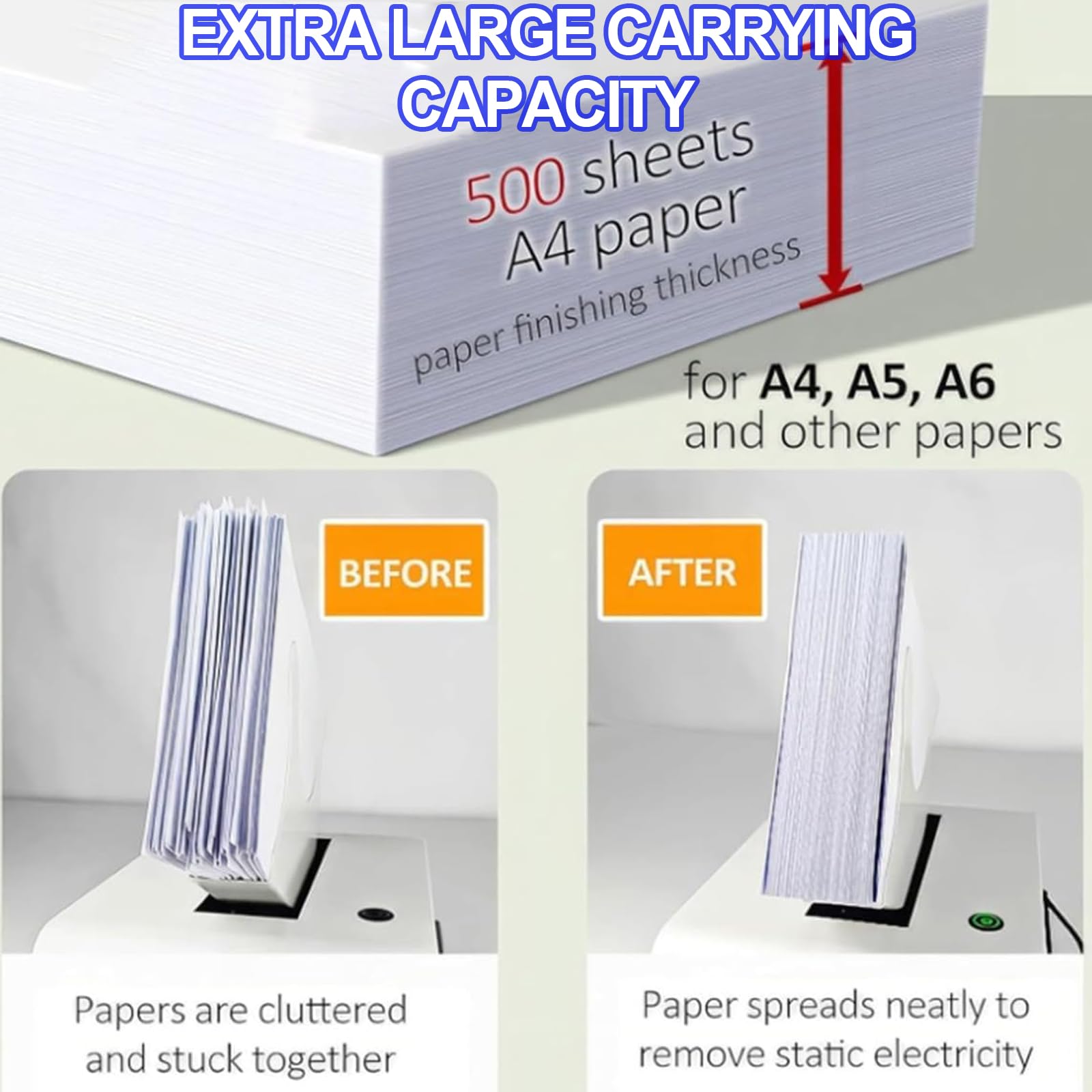 Trieuse de papier automatique de bureau, Machine de tri de papier électrique, Redresse le papier en 5 secondes, Élimine l'électricité statique, Trie le papier, Élimine les chutes de papier, Épaisseur