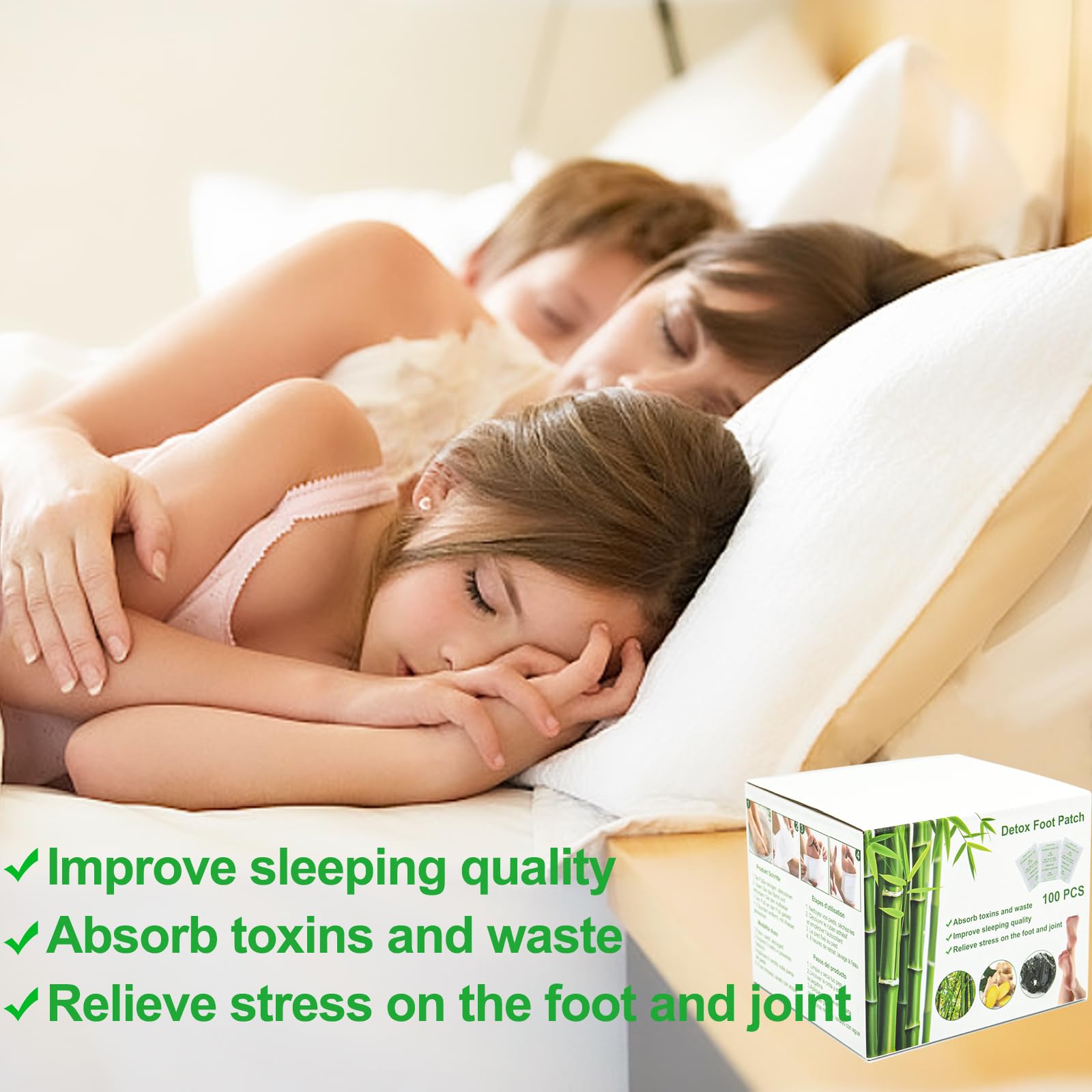 100 PCS Parches Detox para Pies - Natural Parches Desintoxicantes para Pies Detox Foot Parche para pies de limpieza profunda, Eliminar Toxinas Del Cuerpo y Mejoran el Sueño
