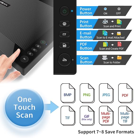 VIISAN 3120 A3 Flatbed Scanner, 1200 DPI, CIS Sensor, Scan 11.7 x 16.7 in 8 sec, Frameless, Auto-Scan, Document & Photo & Book Scanner, Design for Library, School and Soho. Supports Windows & Mac