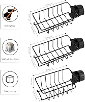 Kamfwert rozsdamentes acél zuhanypult 18-27mm rúdhoz, fúrás nélkül, fekete 2