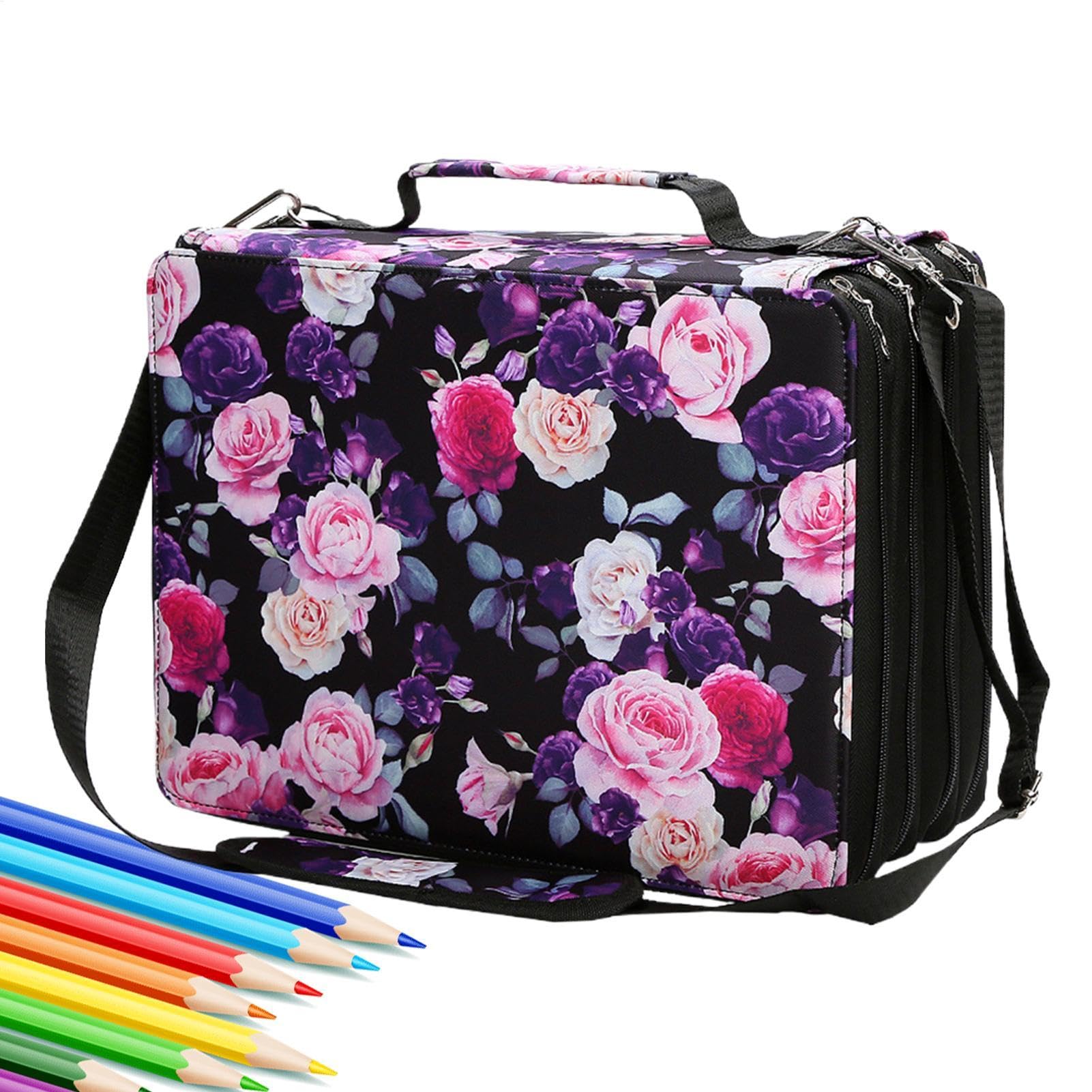 Custodia Organizer Per Pennarelli Grande Capacità Portatile | Organizer Per Pennarelli Scatola Arte E Hobby, Contenitore Cancelleria, Portapennelli Trucco, Astuccio Penne Gel, Materiale