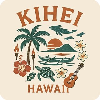 Kihei Hawaii Souvenir Vinyl Sticker – Destination Travel Keepsake Collectible 4-Inches Wide