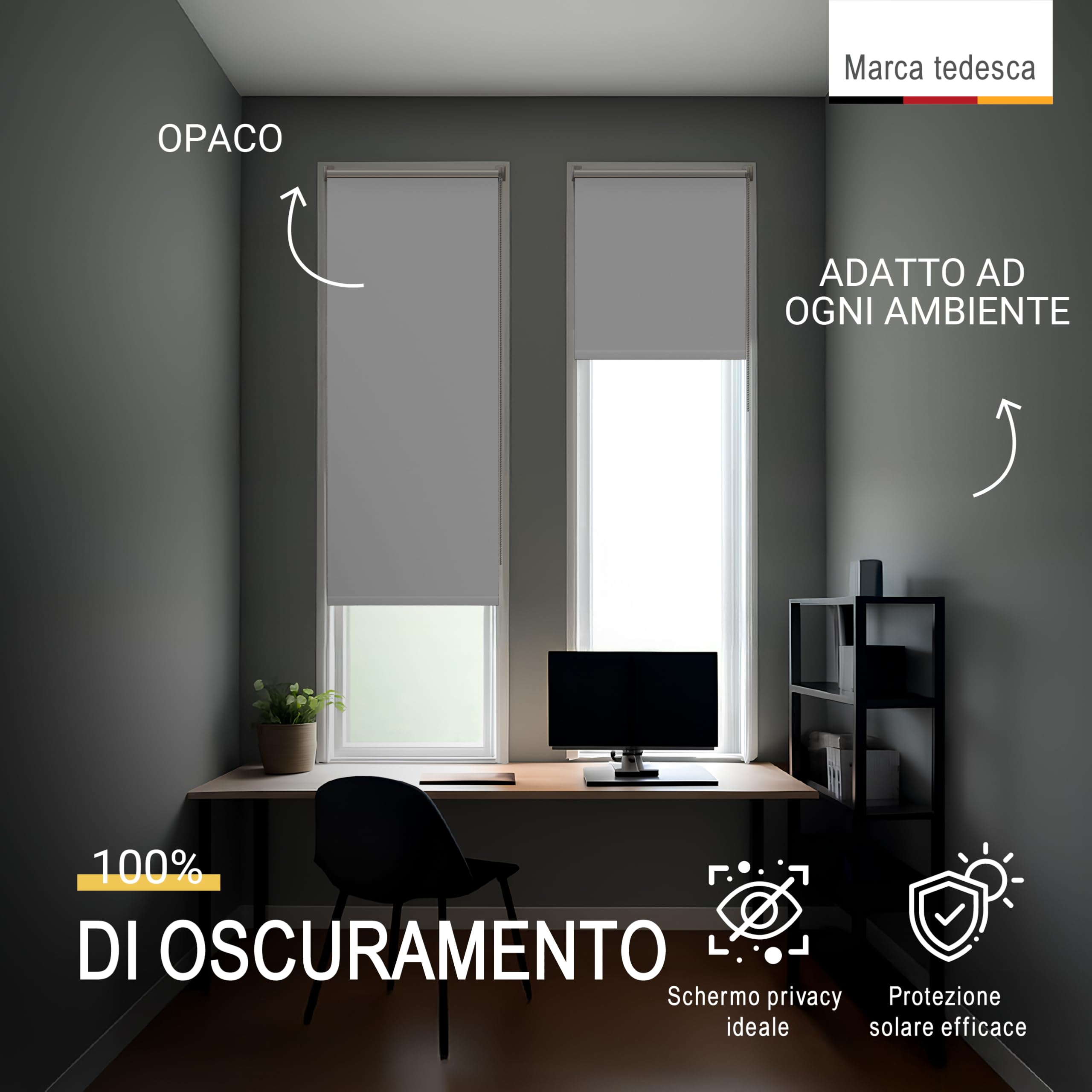 Sol Royal tenda a rullo termica isolante e oscurante con ganci per telaio | 85x160cm bianco per inclusi rivestimento termico finestra tapparella interna SolReflect T42