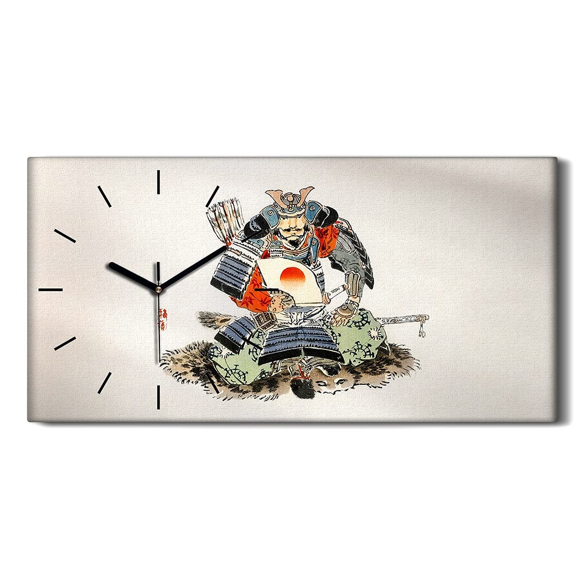 Horloge sur Toile et tableau design 60x30cm art mural silencieux