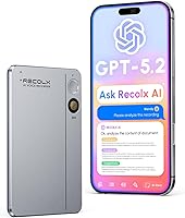 RECOLX AI Voice Recorder with GPT-5.2 Transcriber: 30Hr Battery, 112-Language Speech-to-Text, Auto Summary for Meetings & Lectures, Grey