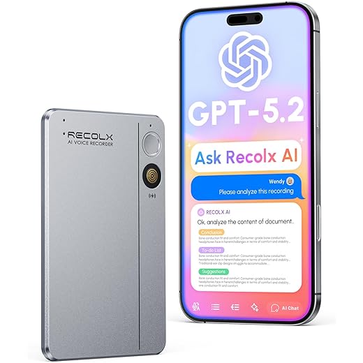 AI Voice Recorder, App Control, Transcribe and Summarize with 71 Pro Templates, Deep AI Analysis, Record Anytime for Meetings, Work, Lectures, 112 Languages, Grey