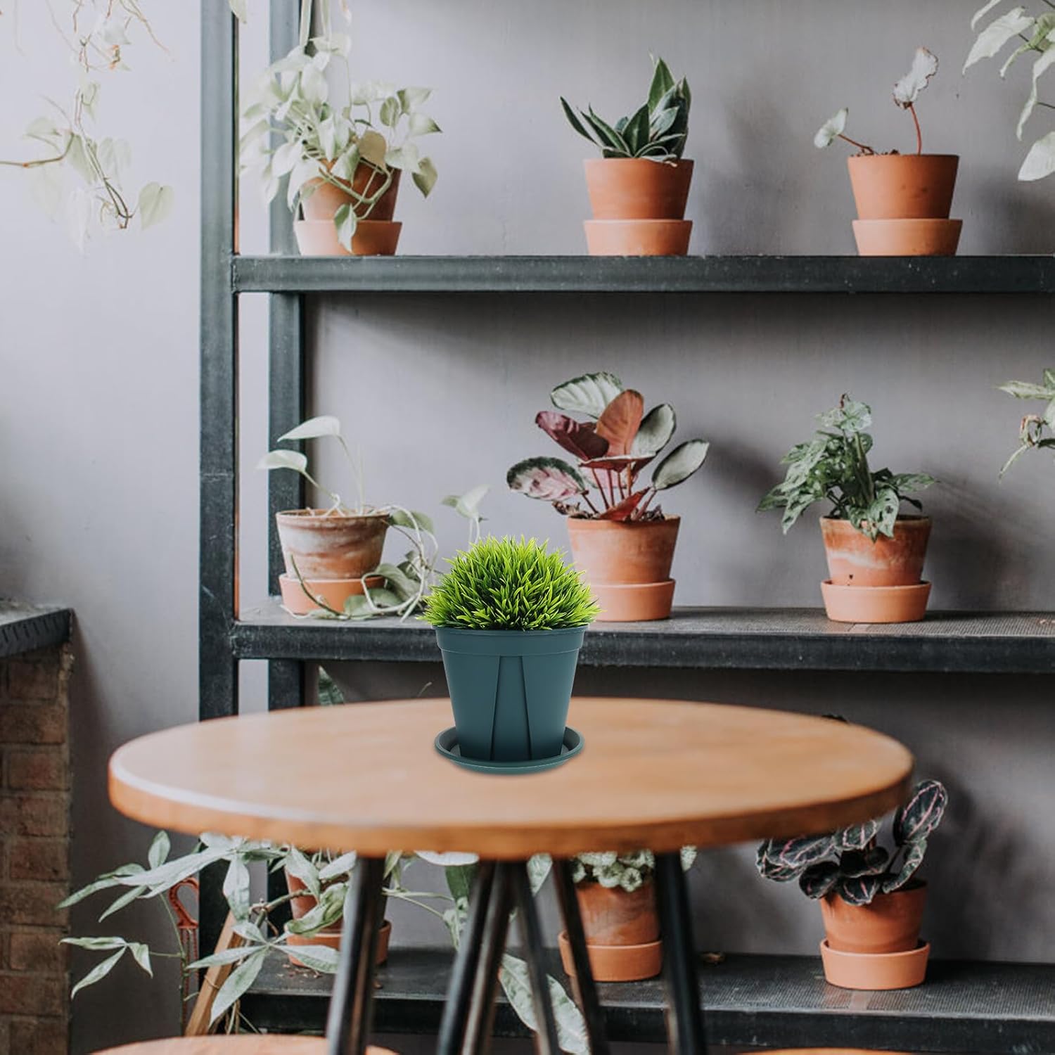 FRCOLOR 8 Sets Gardening Nursery Pots with Trays, Thickened Plastic Plant Nursery Cups for Seed Starting and Indoor Outdoor Planting, Breathable Root Control Containers for Home Garden