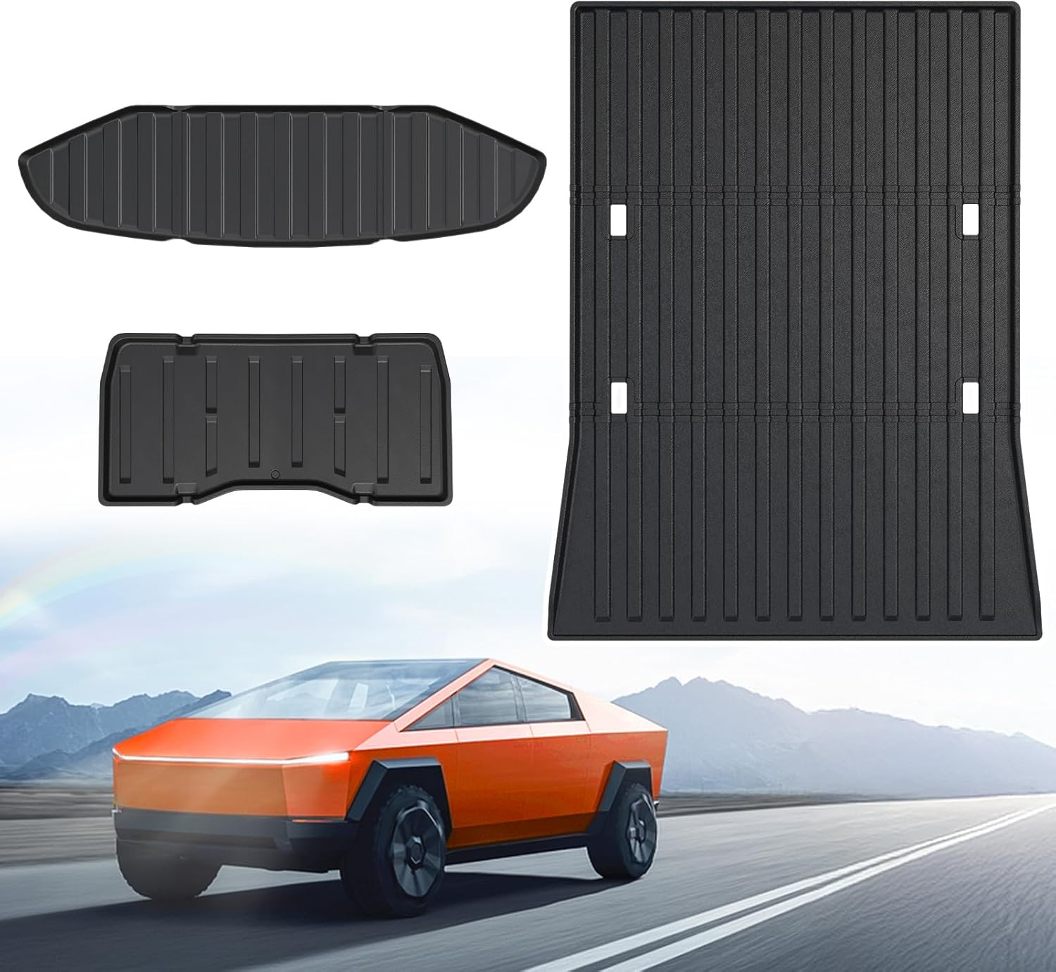 GALVAGNITE トラックベッドマットセット Tesla Cybertrack 2024用 全天候型 頑丈 TPE ピックアップ