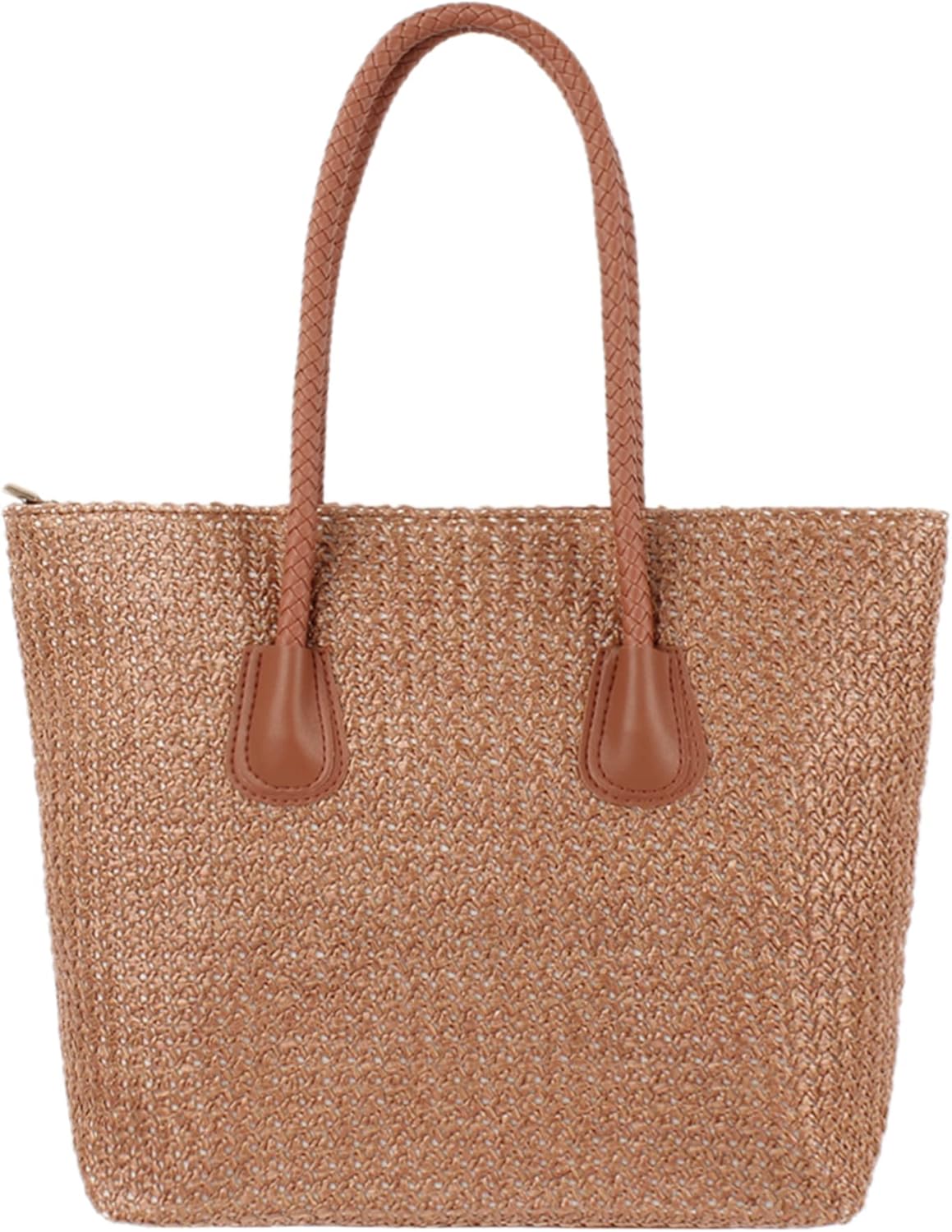 Women Large Straw Woven Shoulder Bag Bohemian Beach Travel Top-handle Bag Tote