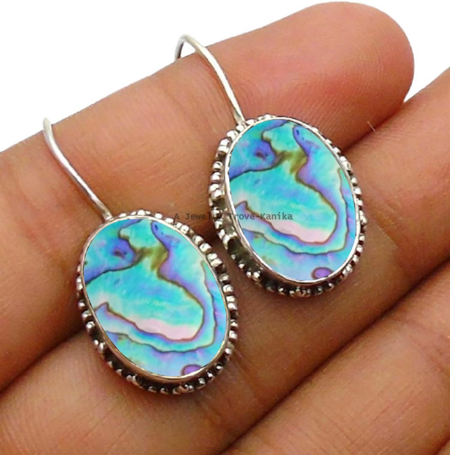 10x14MM Oval Gemstone Sterling Silver Ellipse Dangle Earrings for Women, Bezel Set Ear-Wire Earrings, Bridesmaid Earrings Mother's Day Gift (Amethyst)