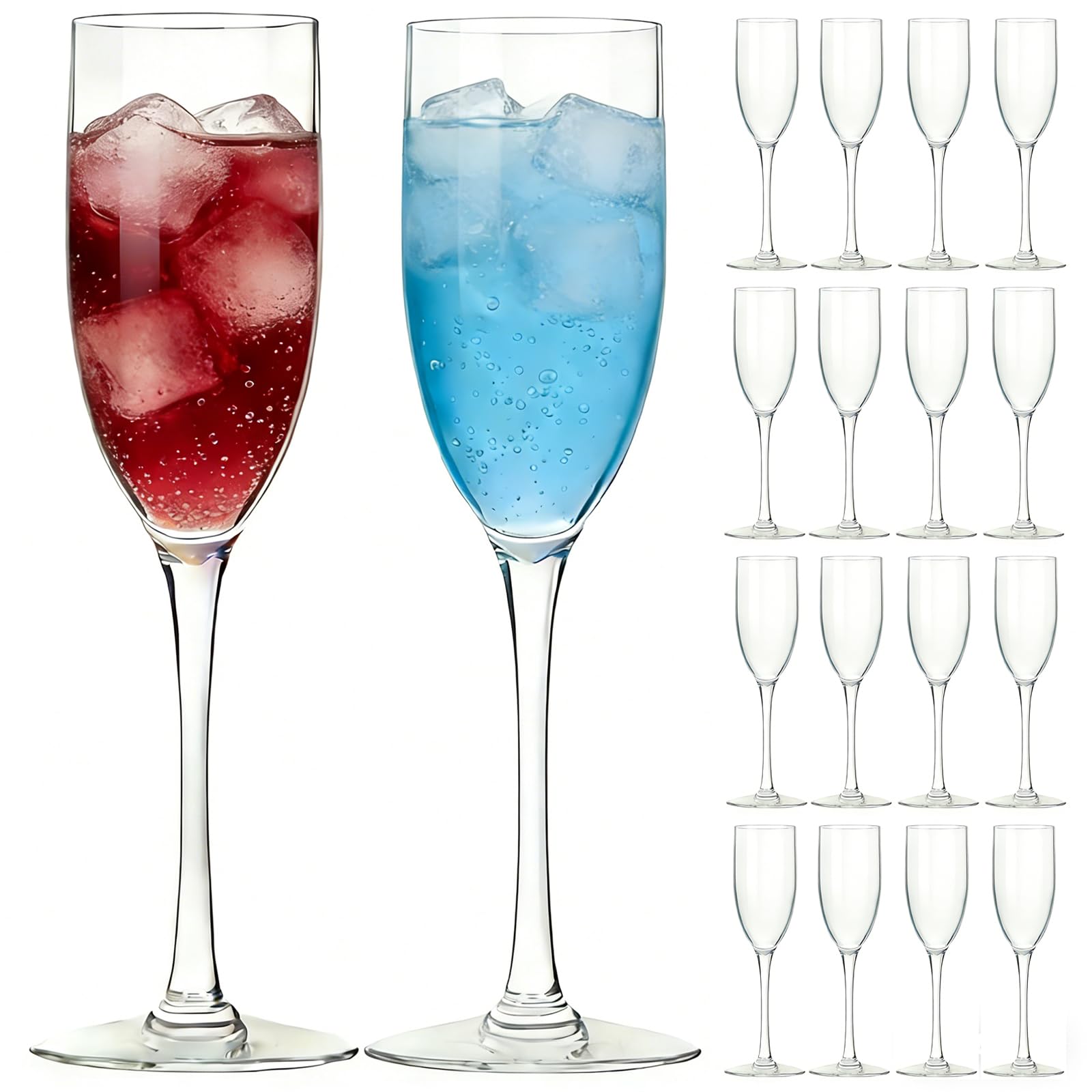 Photo 1 of EHLOPMN 16 Pack Clear Acrylic Champagne Flutes Sparkling Wine Glasses