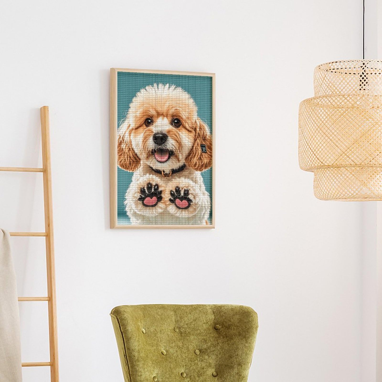 5D Diamond Painting Kit - Cane Di Terranova - Tela 40x50 Cm Con Diamanti Rotondi In Resina - Fai Da Te Per Decorazione Casa