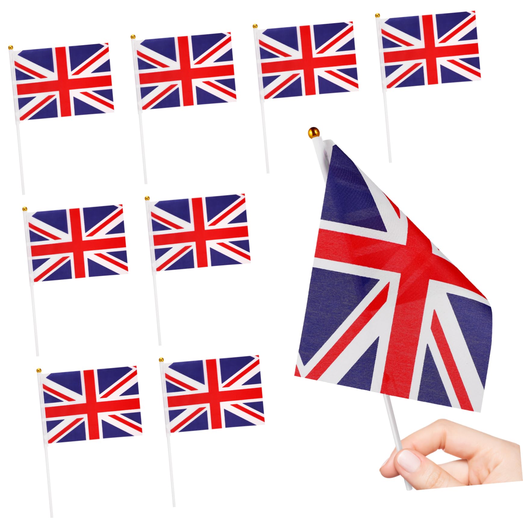 Drapeaux Union Jack à Agiter Main | Lot de 100 Pièces pour Célébrations