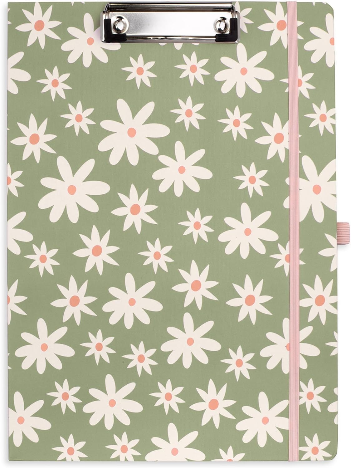 Steel Mill & Co Cute Clipboard Folio with Refillable Lined Notepad and Interior Storage Pocket, Padfolio for Work, Daisy Floral Green - Image 2