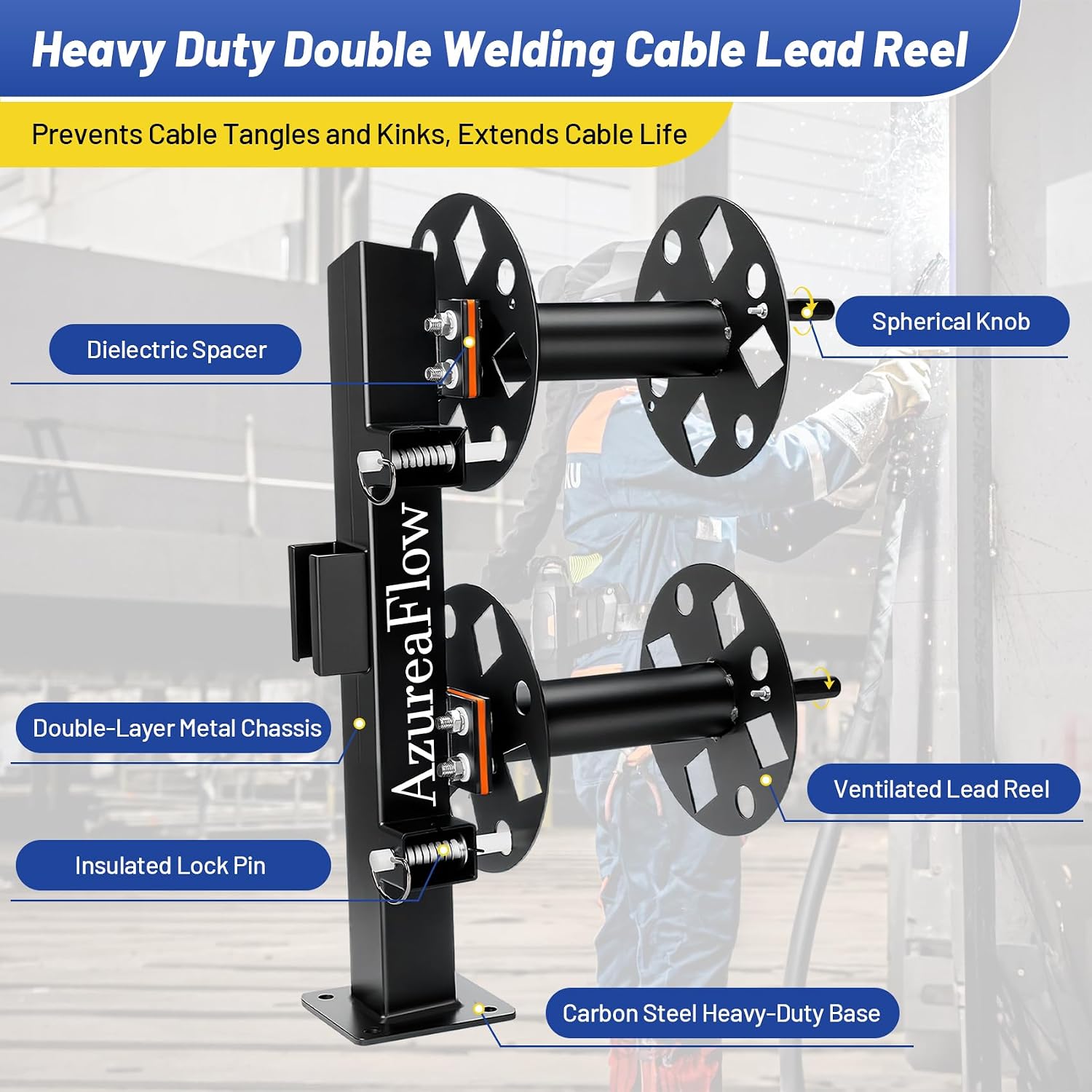Heavy Duty Double Welding Cable Lead Reel, Welding Reels for Leads
