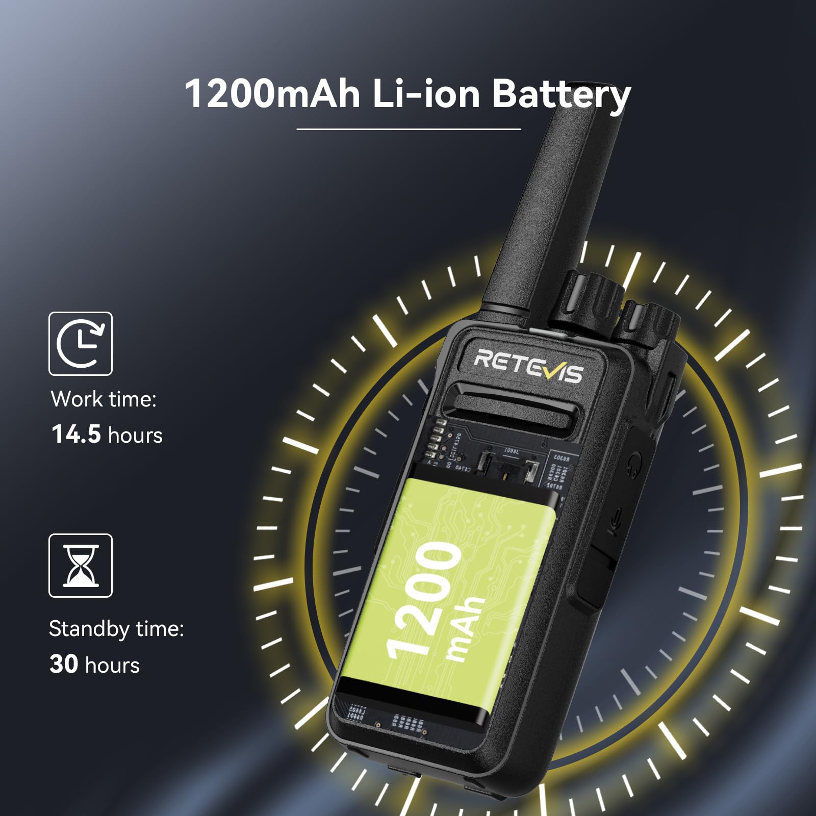 Retevis RT668B Walkie Talkie with Earton, Dwukierunkowe Radio PMR446, USB-C, 16 Kanałów, Dwukierunkowy Zestaw Radiowy dla Bezpieczeństwa, Restauracje, Magazyny (10 szt.)