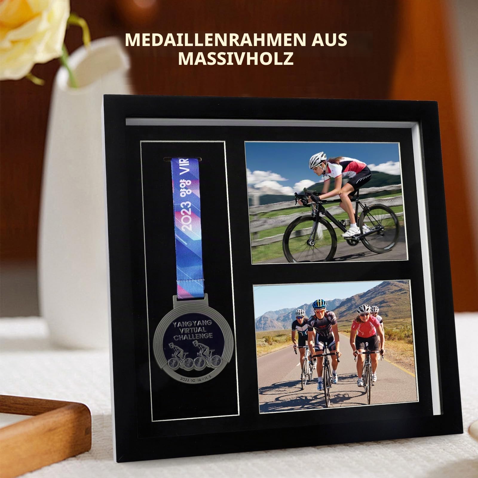 Medaillen-Vitrine, Ausstellungsrahmen, geeignet zum Präsentieren und Aufbewahren verschiedener Sportmedaillen, Militärmedaillen, Foto-Zertifikate